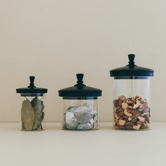 ティム ガラスジャー/ブラック