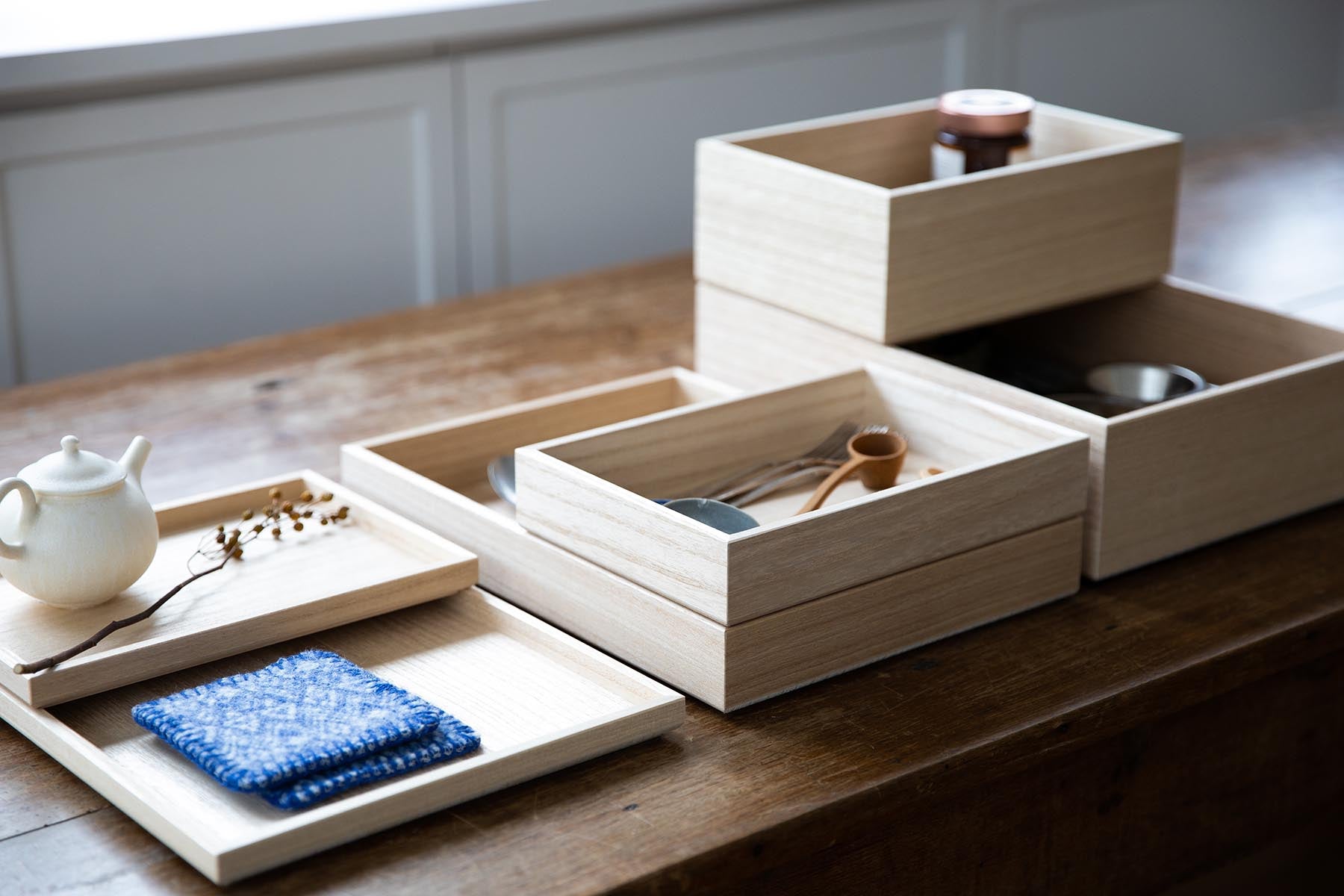 michiko様専用】一閑張り 収納ボックス 内かご トレイ 付き 伝統工芸