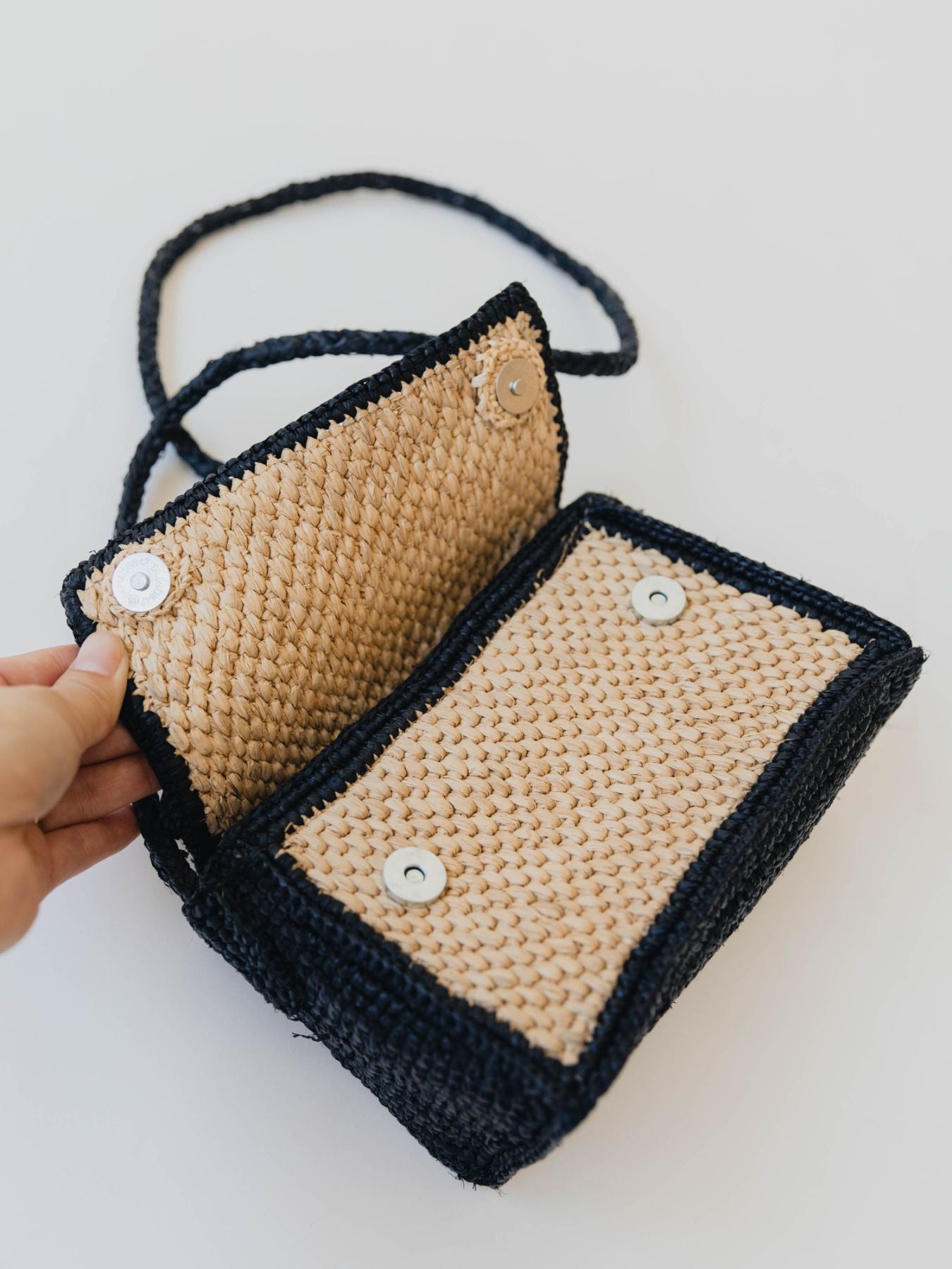 LIMAIA PARIS ショルダー付きツートーン ラフィアバッグ