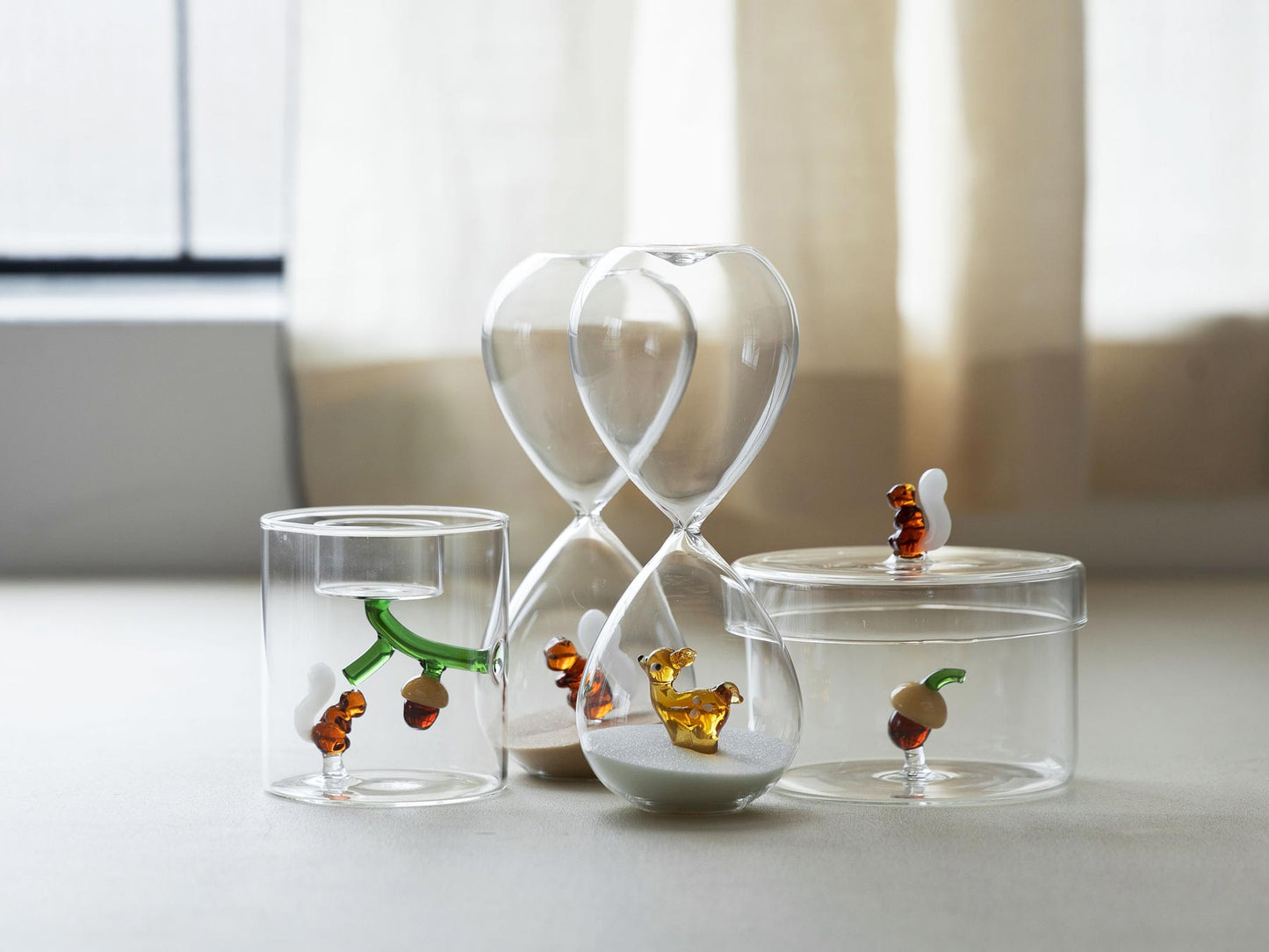 ICHENDORF ガラスジャー/リスとドングリ