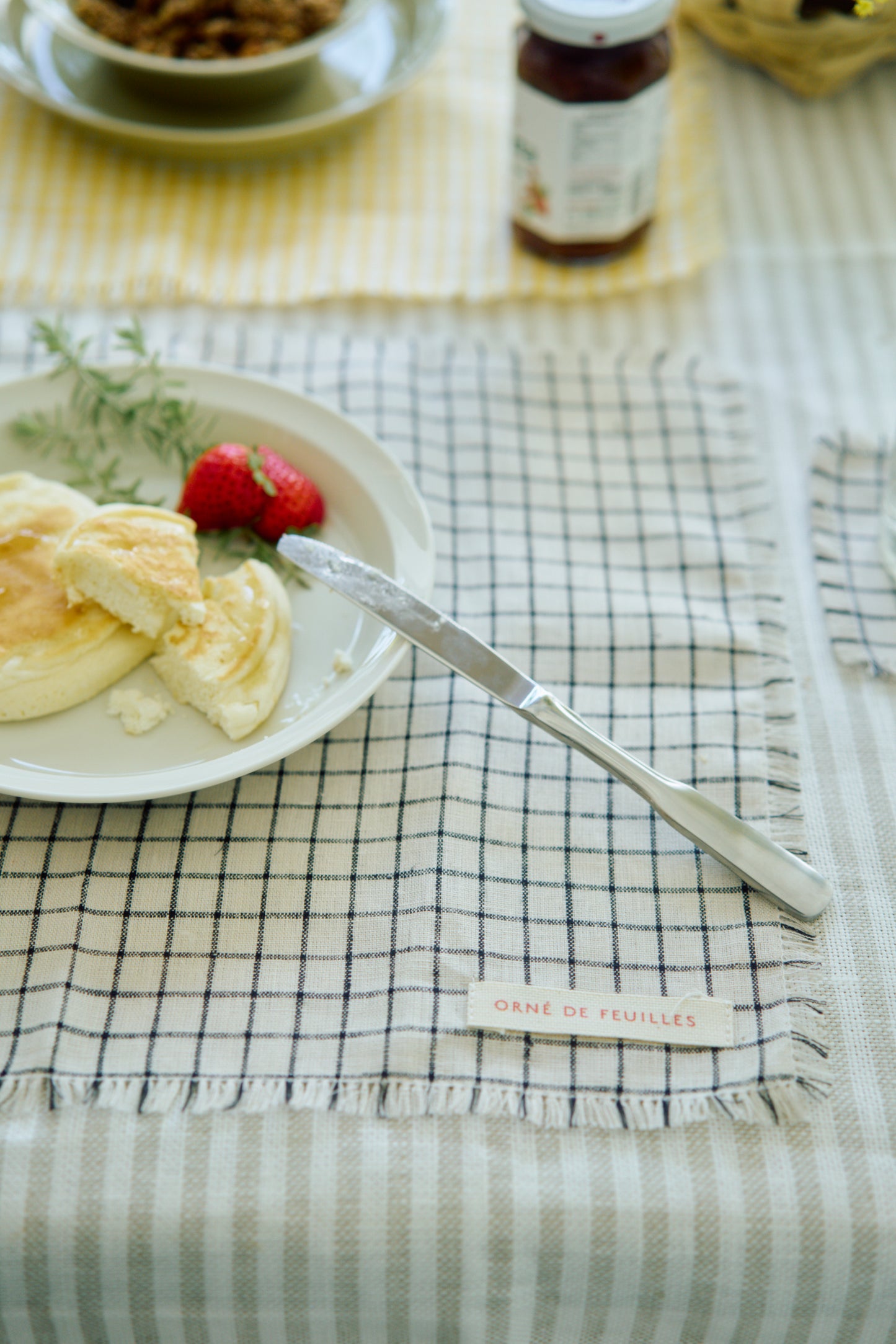 fog linen work × Orné de Feuilles プレースマット