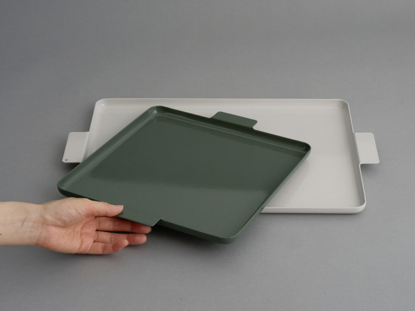 yumiko iihoshi porcelain イイホシユミコ/‘Colored’ aluminum tray square・rectangle
