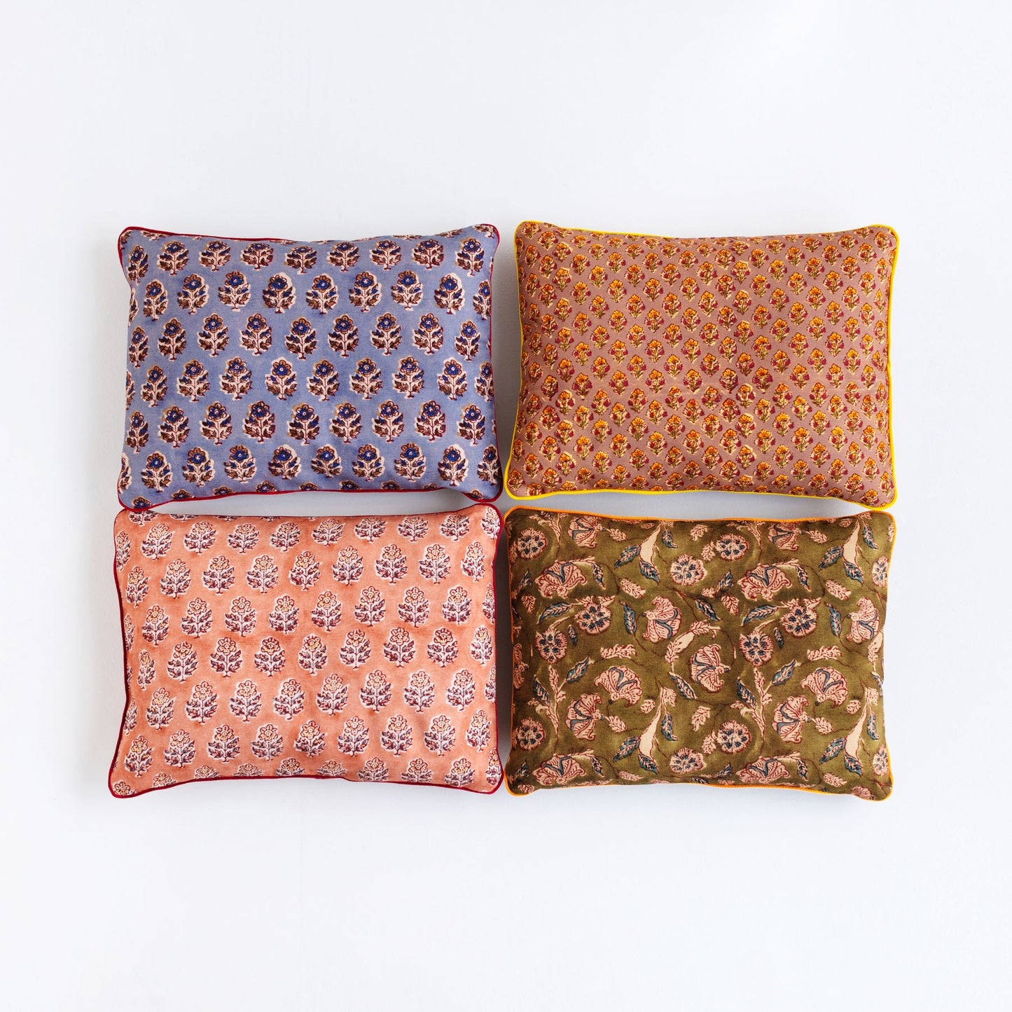 オルネコ・ミニクッション/ブロックプリント柄