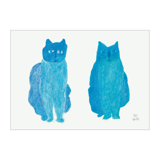 いぬいかずと オリジナルポスター／2匹のネコ（50cm×70cm）