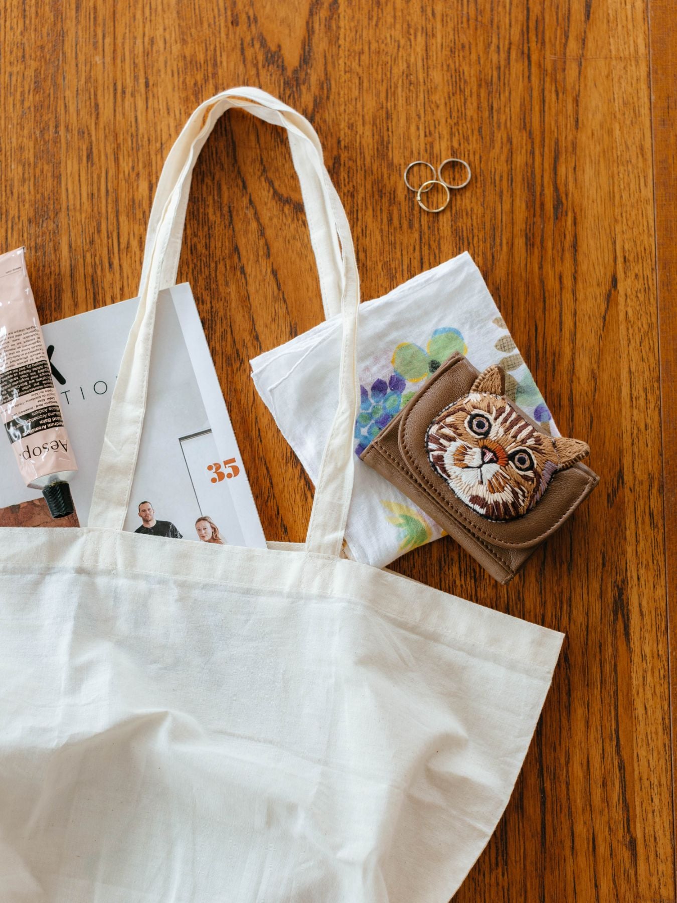 tamaoworld 刺繍ねこ ミニ財布