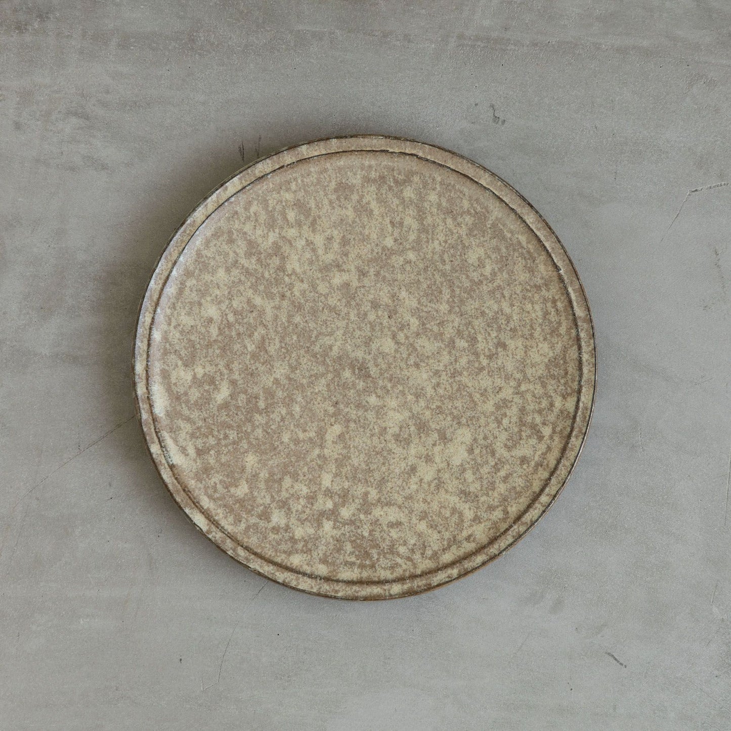 佐野元春 リム皿21cm/黒土