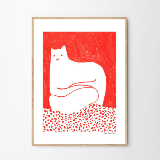 アートポスター CINZIA FRANCESCHINI／Cat in Red（30cm×40cm）