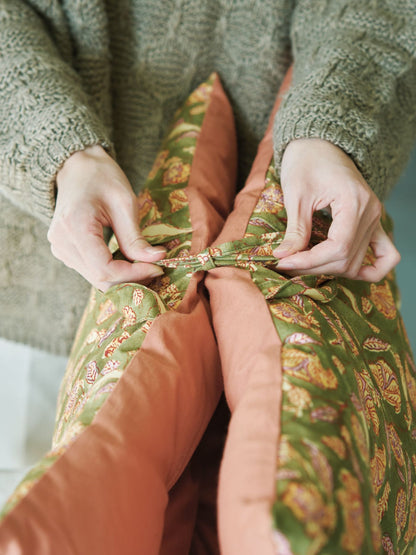 オリジナル・プリントシートクッション／ブロックプリント柄