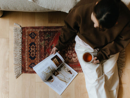 オリジナル・ヴィンテージラグ柄プリントマット