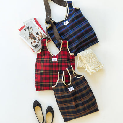 ne pense pas チェックバッグ（ショルダーストラップ付き）