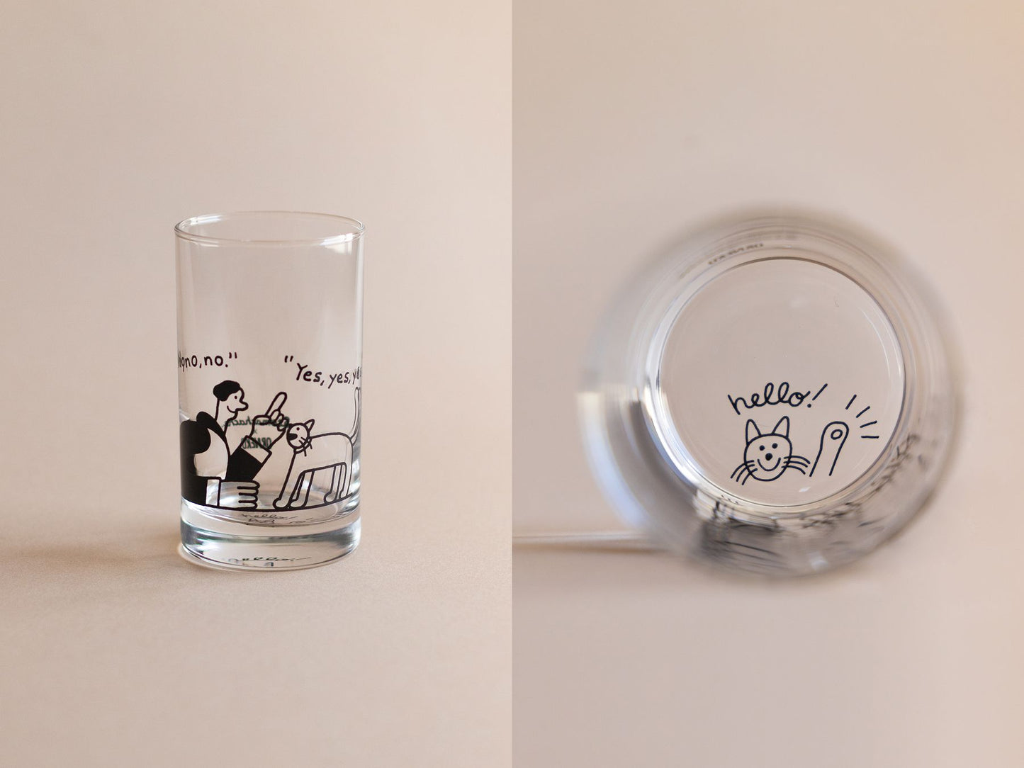 Yes,No<br>
底面をのぞくと、猫ちゃんが「hello!」