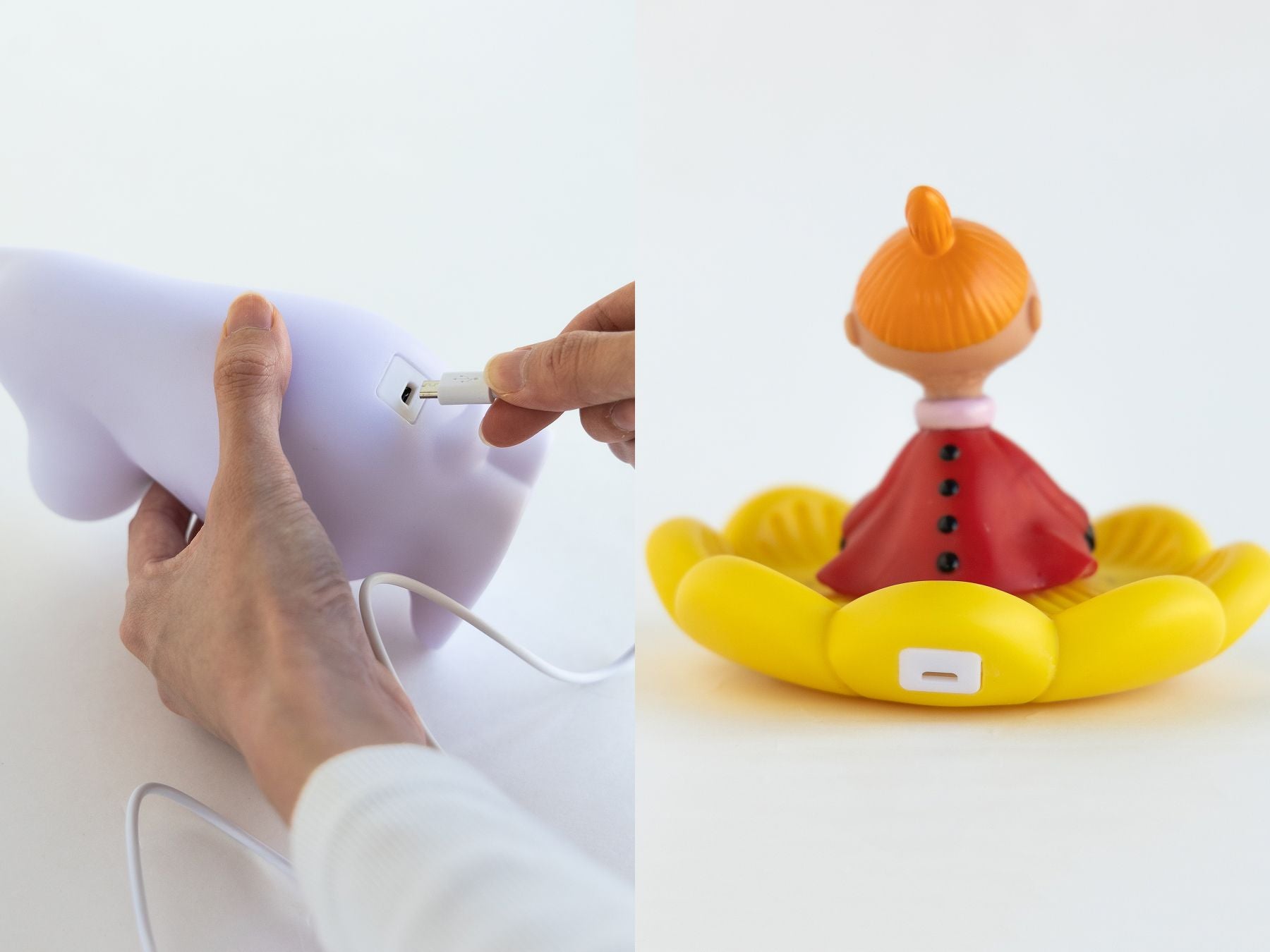 背面にあるポートにケーブルを差し込めば、USBで電源を取れます。<br>
※充電式ではありません。