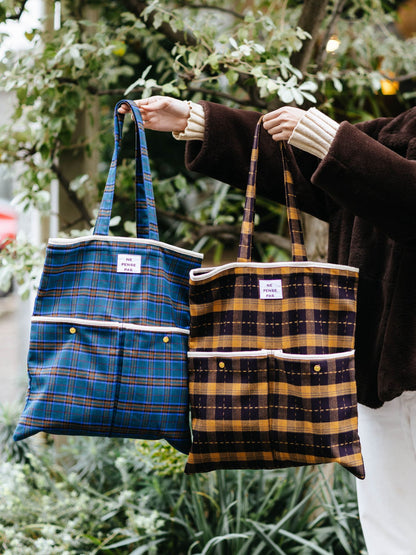 ne pense pas チェックトートバッグ（2ポケット）