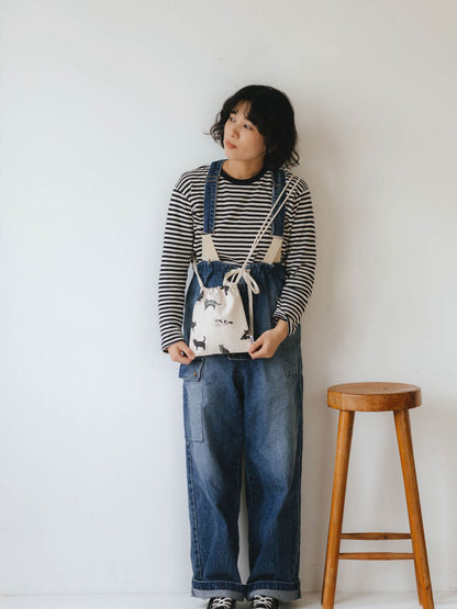 TEMBEA 巾着POCHETTE & BAGUETTE TOTE／BLACK CAT