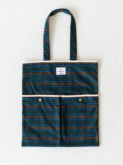 ne pense pas チェックトートバッグ（2ポケット）