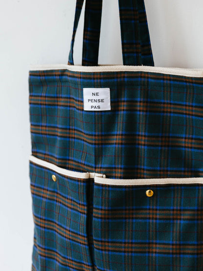 ne pense pas チェックトートバッグ（2ポケット）