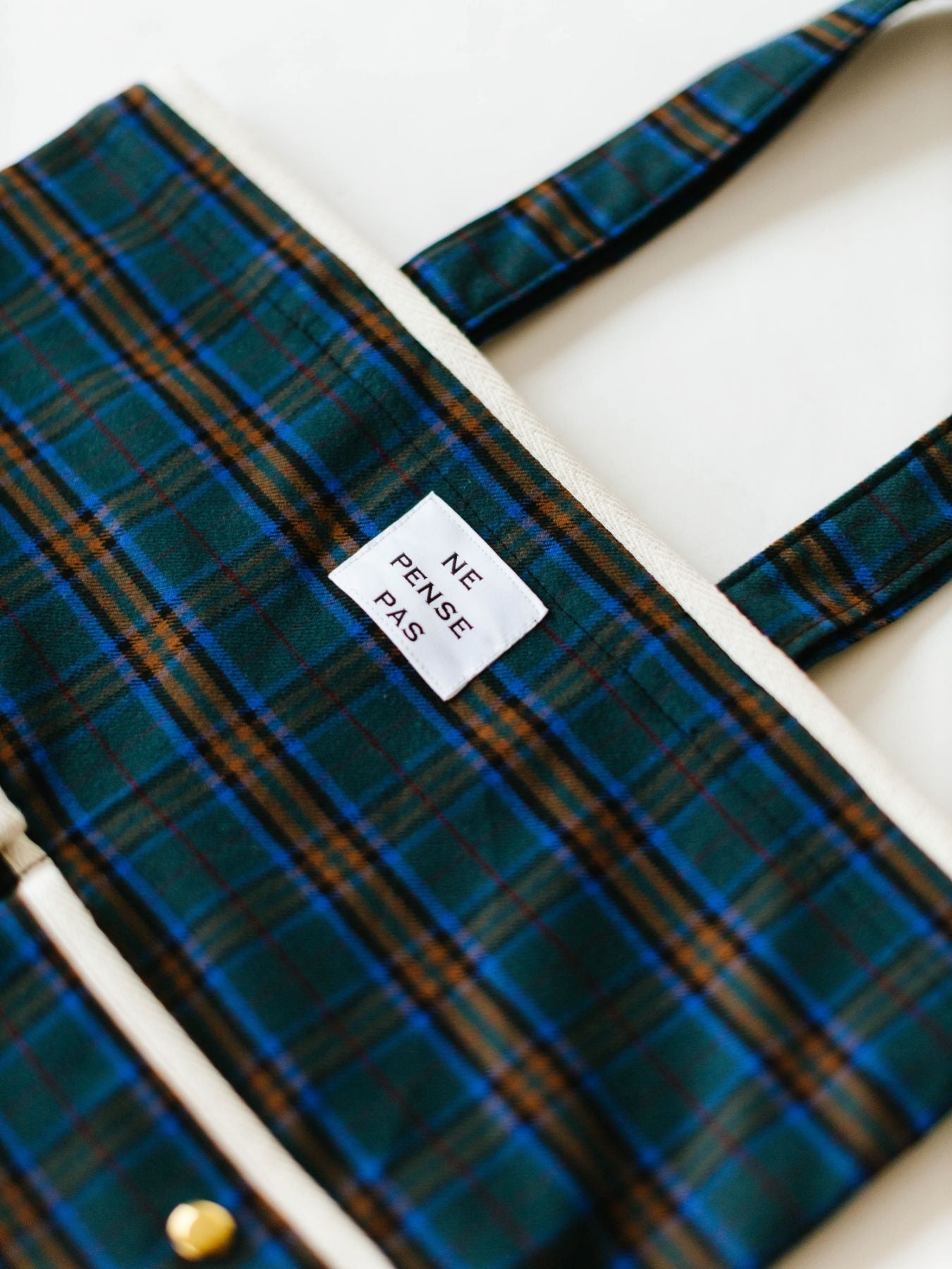 ne pense pas チェックトートバッグ（2ポケット）