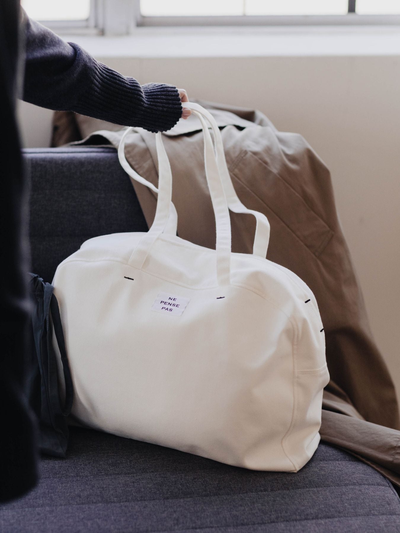ne pense pas デニムボストンバッグ