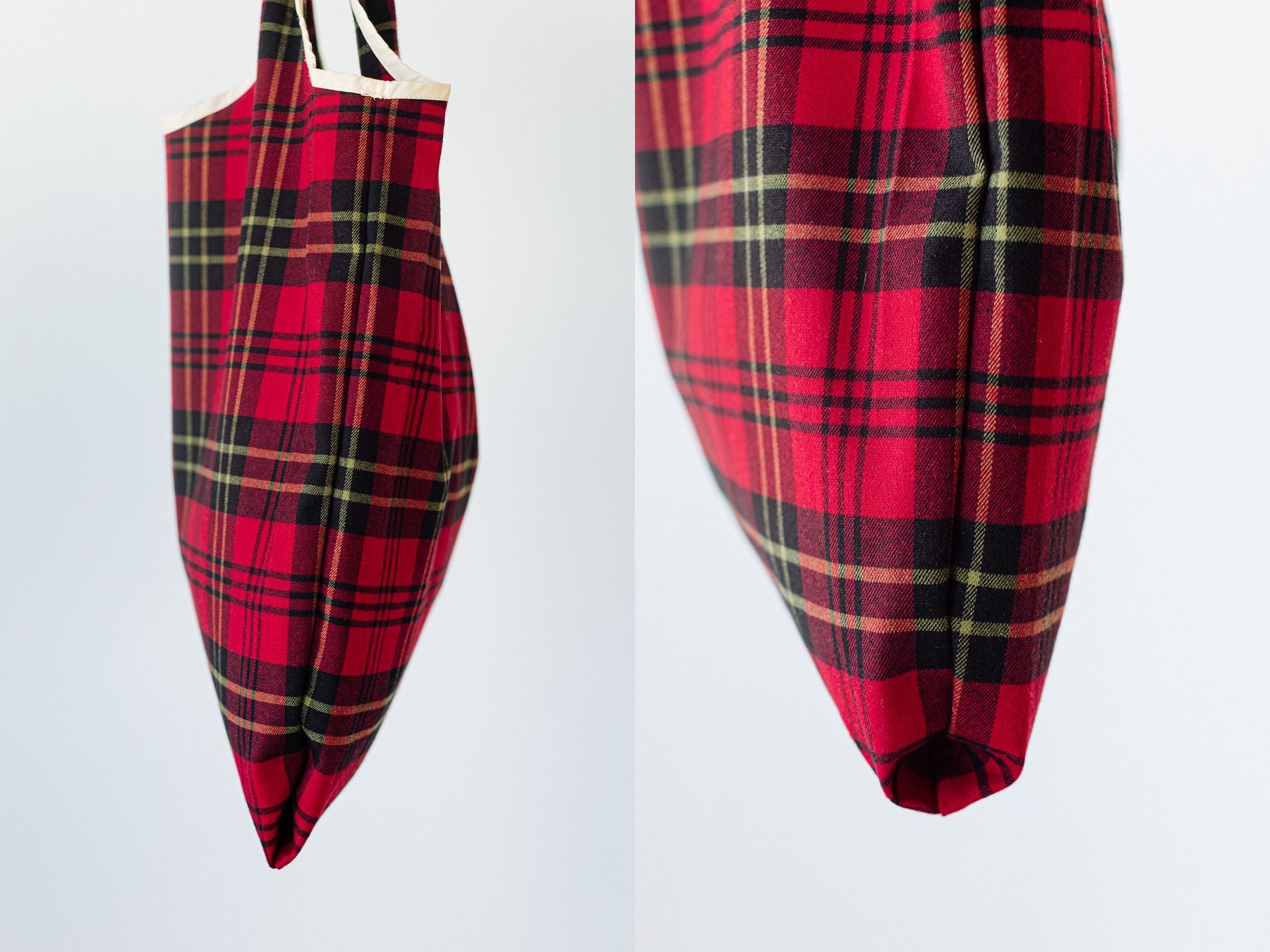 底部分は折りマチ（隠しマチ）仕様です。<br>
畳んだ状態ではフラットですが、荷物を入れるとマチが自然に広がるつくりになっています。