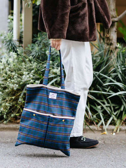ne pense pas チェックトートバッグ（2ポケット）
