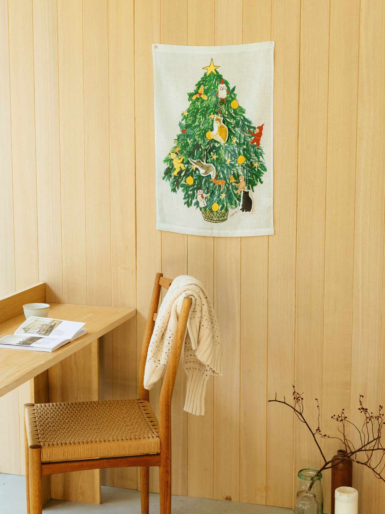 isabelle boinot × fog linen work クリスマスタペストリー｜壁飾り
