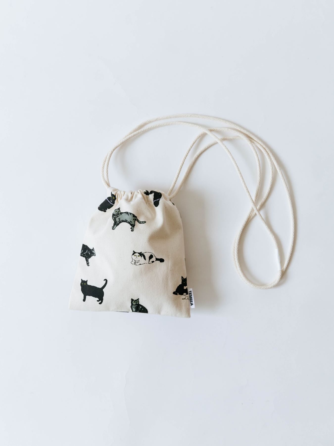 TEMBEA 巾着POCHETTE & BAGUETTE TOTE／BLACK CAT