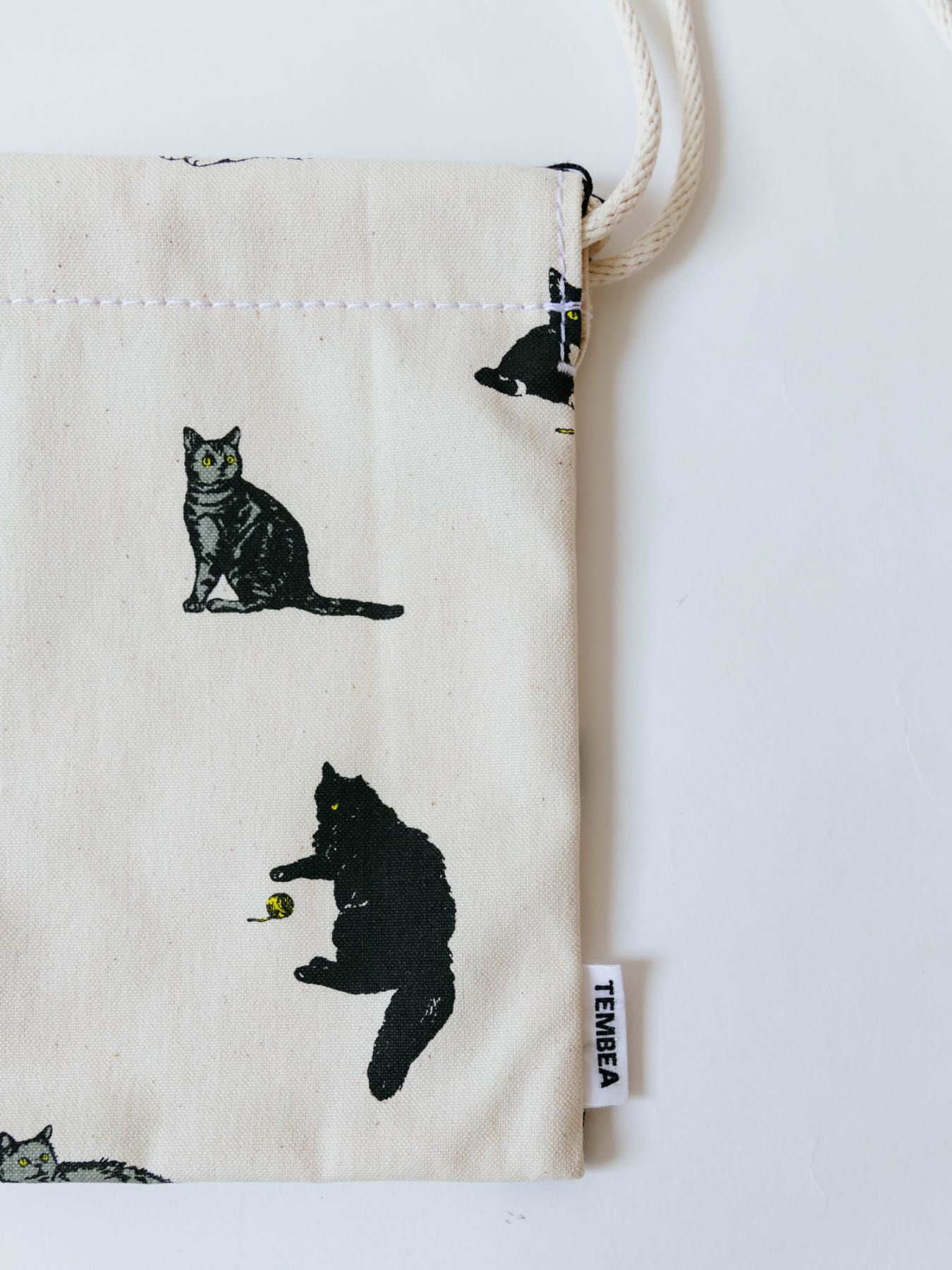 TEMBEA 巾着POCHETTE & BAGUETTE TOTE／BLACK CAT