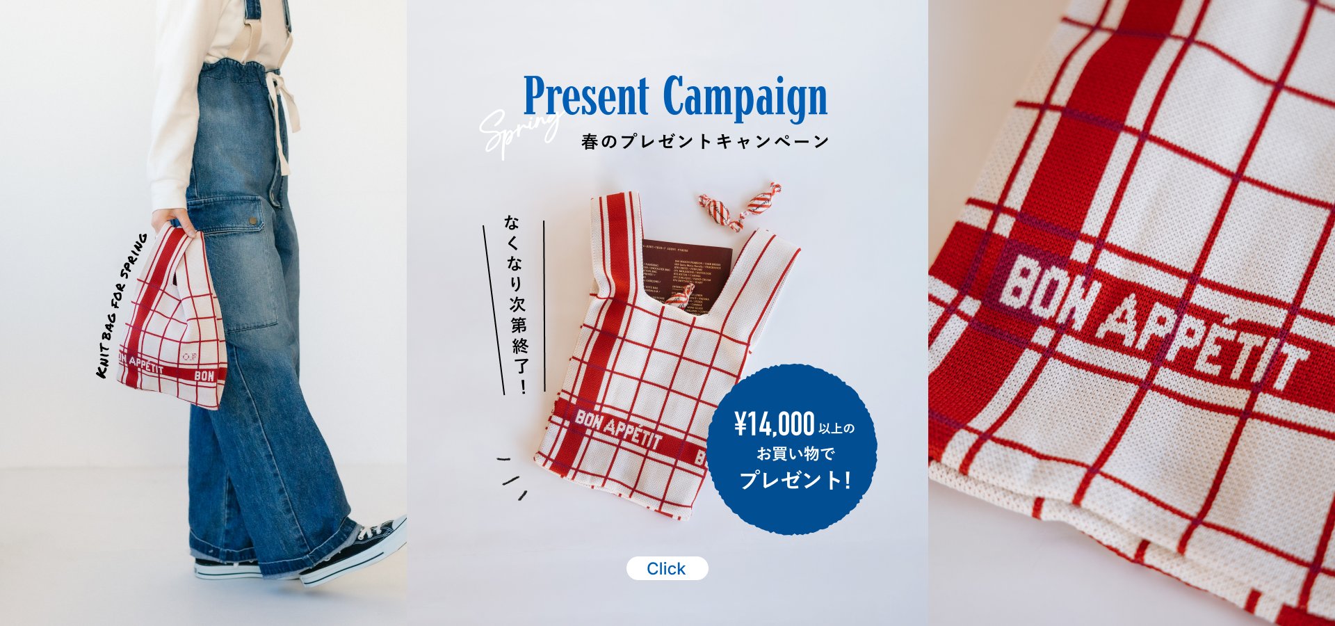 春のプレゼントキャンペーン（オリジナルニットバッグ）