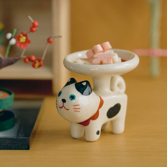 ま工房 子守り猫／豆皿（別注）