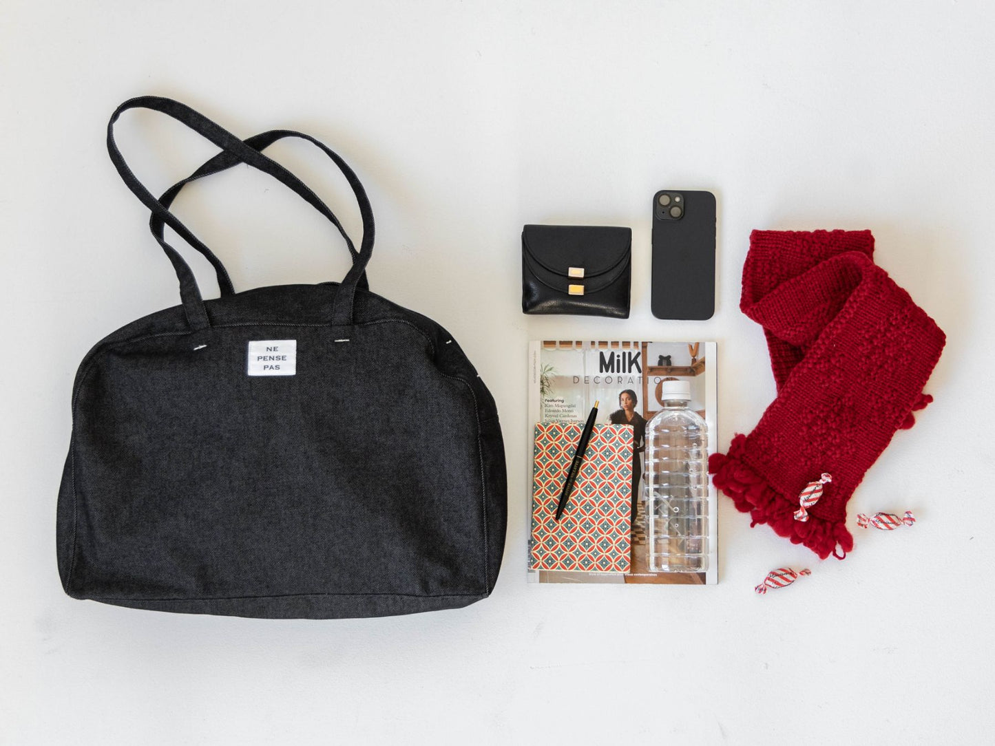 ne pense pas デニムボストンバッグ