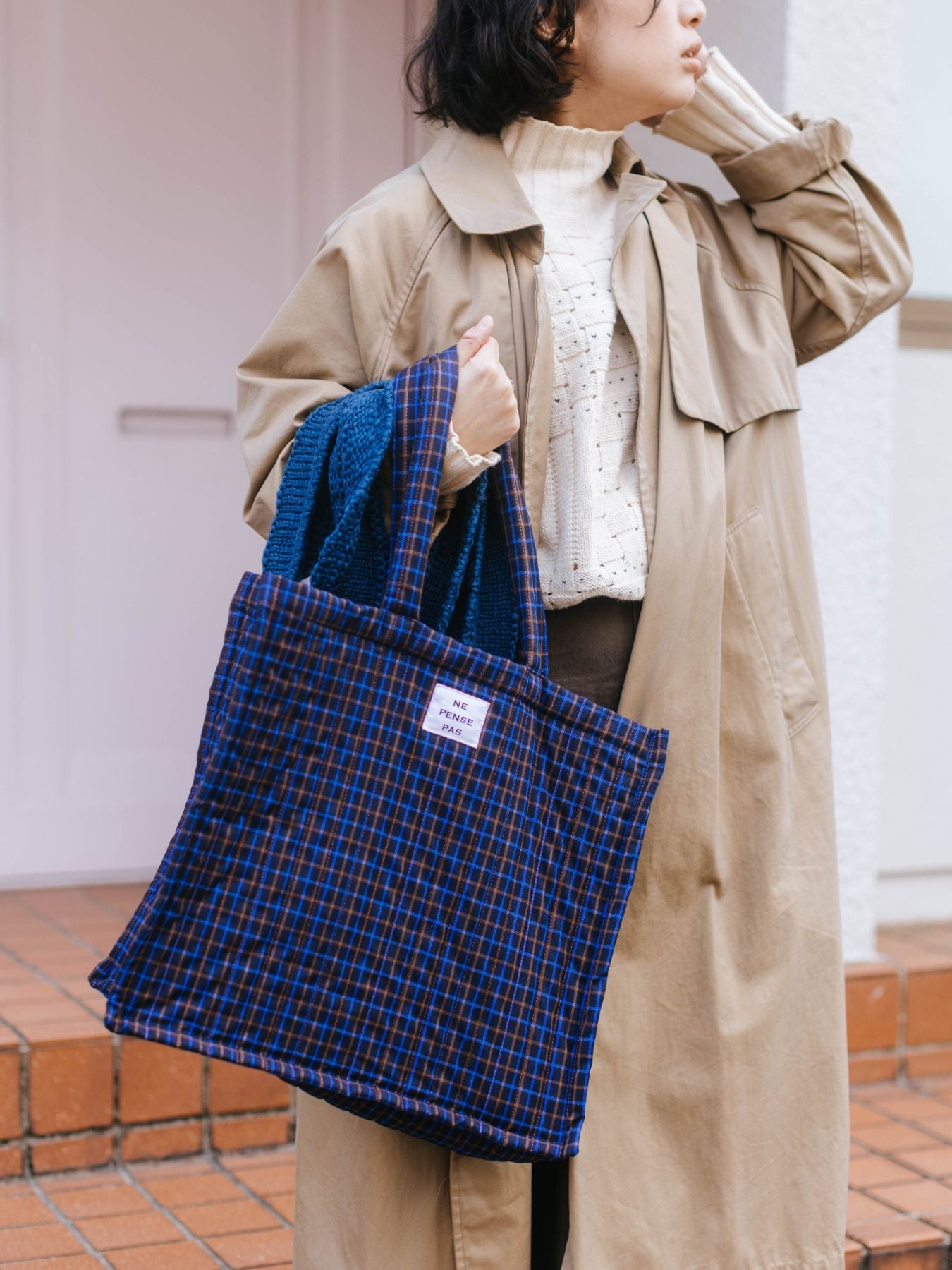 ne pense pas キルティングチェックバッグ