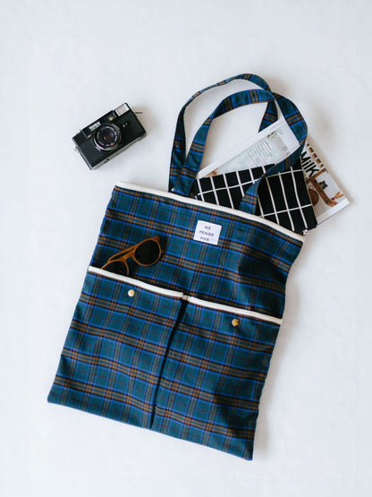 ne pense pas チェックトートバッグ（2ポケット）