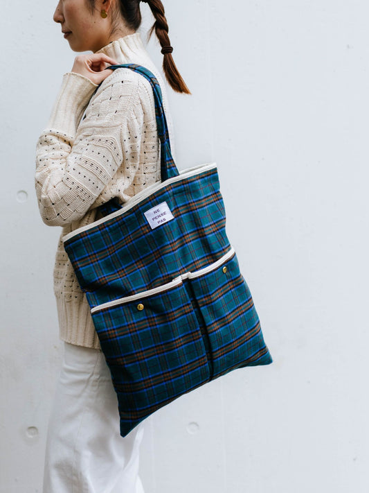 ne pense pas チェックトートバッグ（2ポケット）