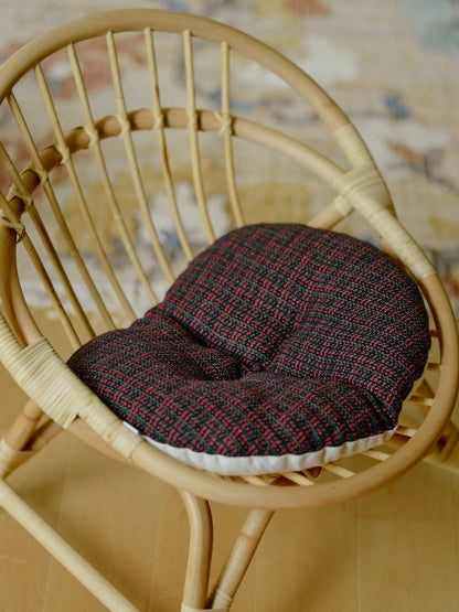 ラタンラウンドチェア（リバーシブルクッション付き）