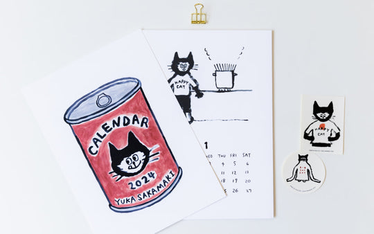 【受注販売】坂巻弓華 HAPPY CAT カレンダー 2024