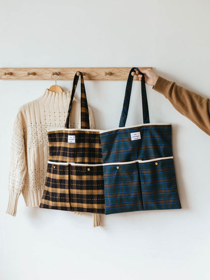 ne pense pas チェックトートバッグ（2ポケット）