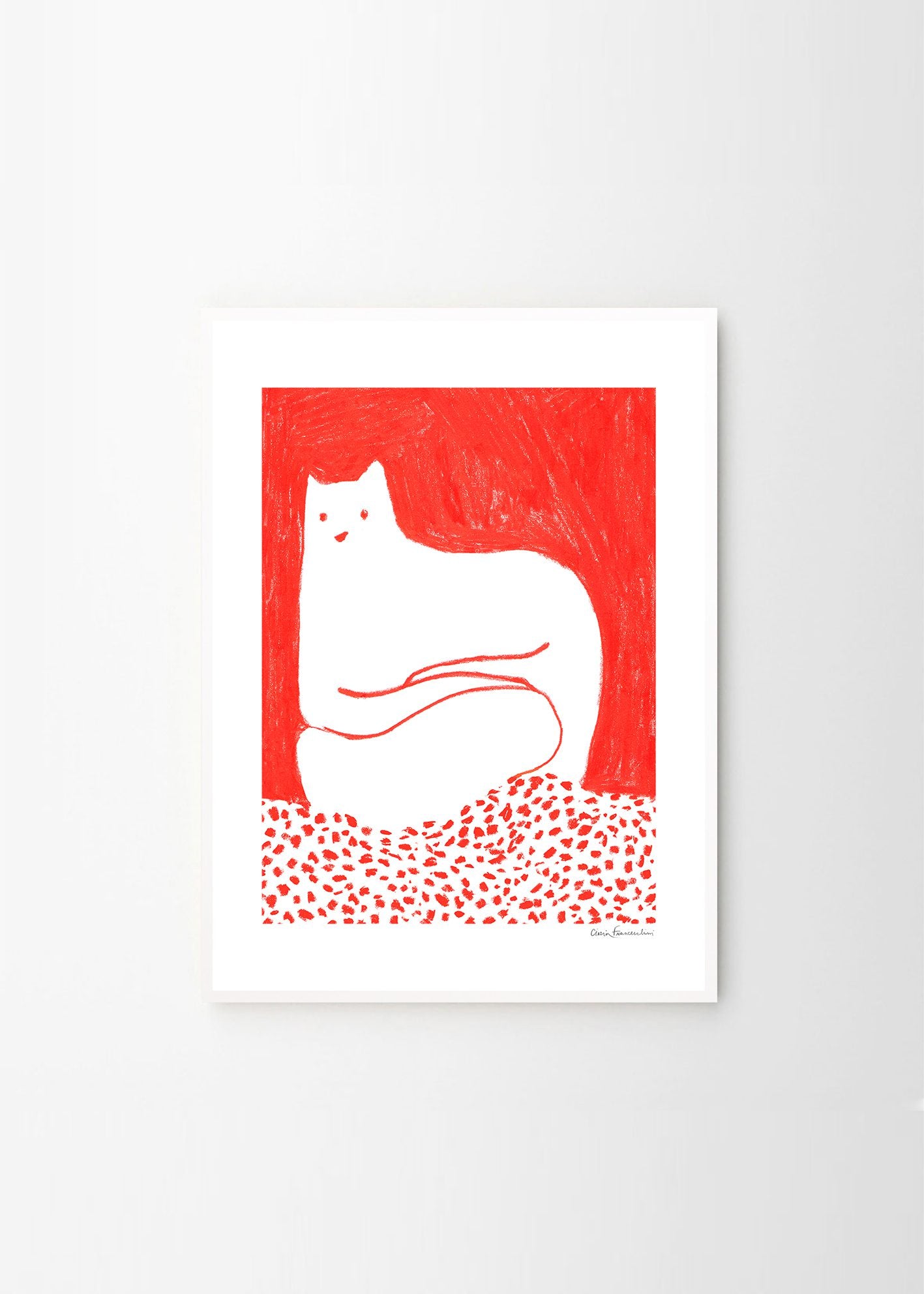 アートポスター CINZIA FRANCESCHINI/Cat in Red(30cm×40cm アートポスター CINZIA FRANCESCHINI/Cat in Red(30cm×40cm