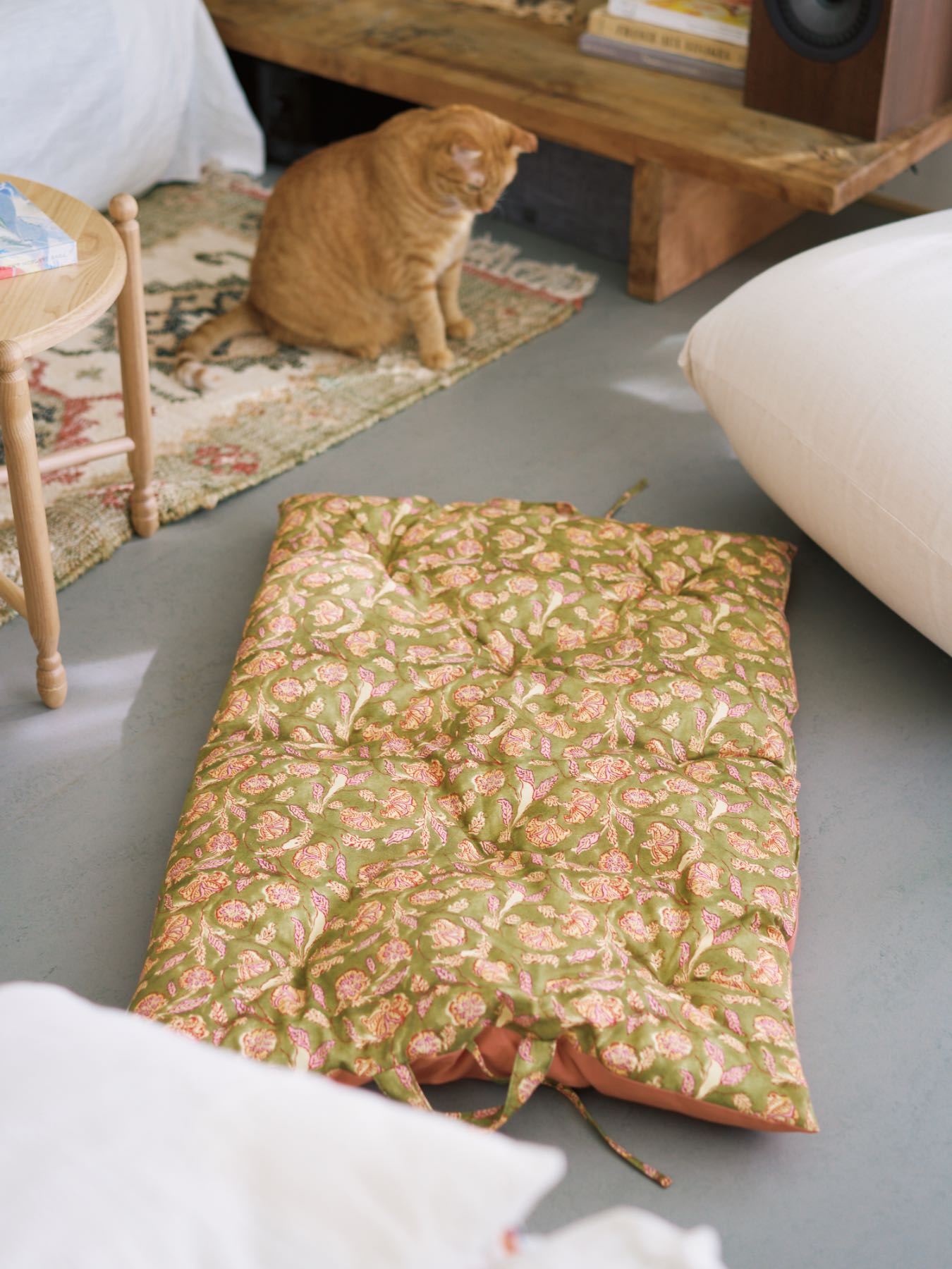 オリジナル・プリントシートクッション／ブロックプリント柄