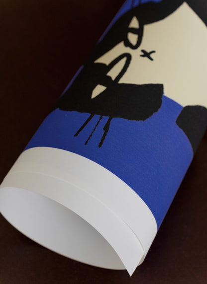 アートポスター ENIKŐ KATALIN EGED／Cat in Blue（50cmx50cm）