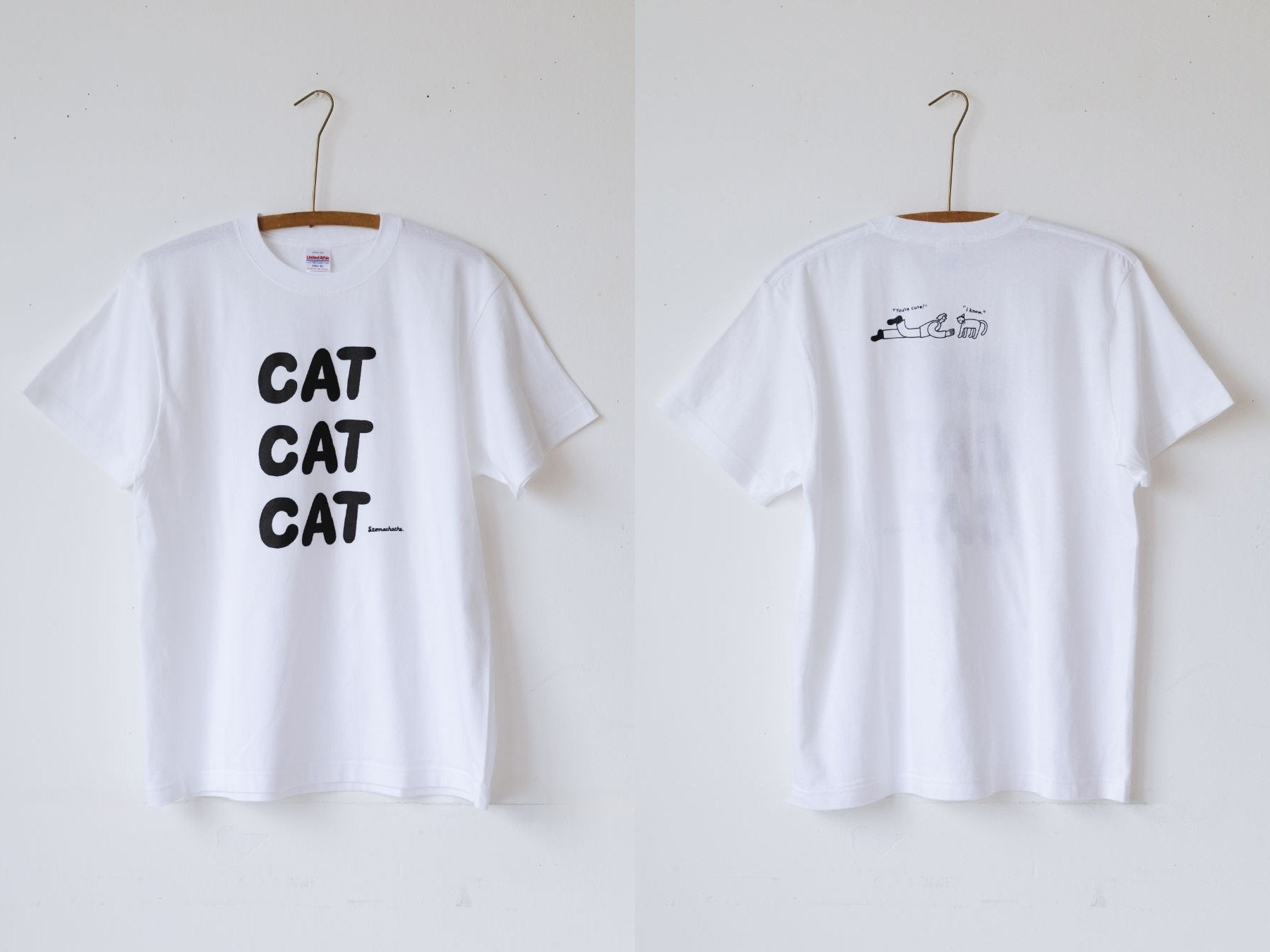 cat cat cat／ホワイト×ブラック 表裏