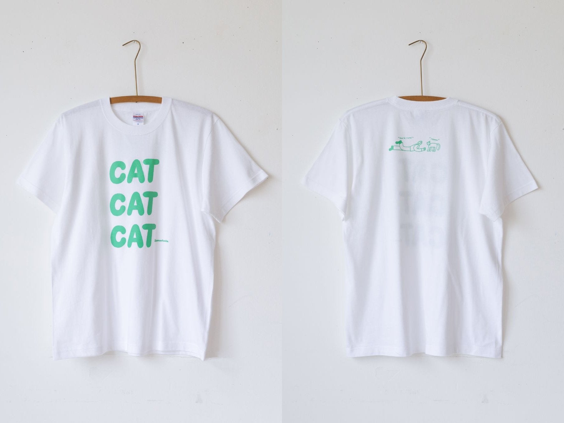 cat cat cat／ホワイト×ミント　表裏