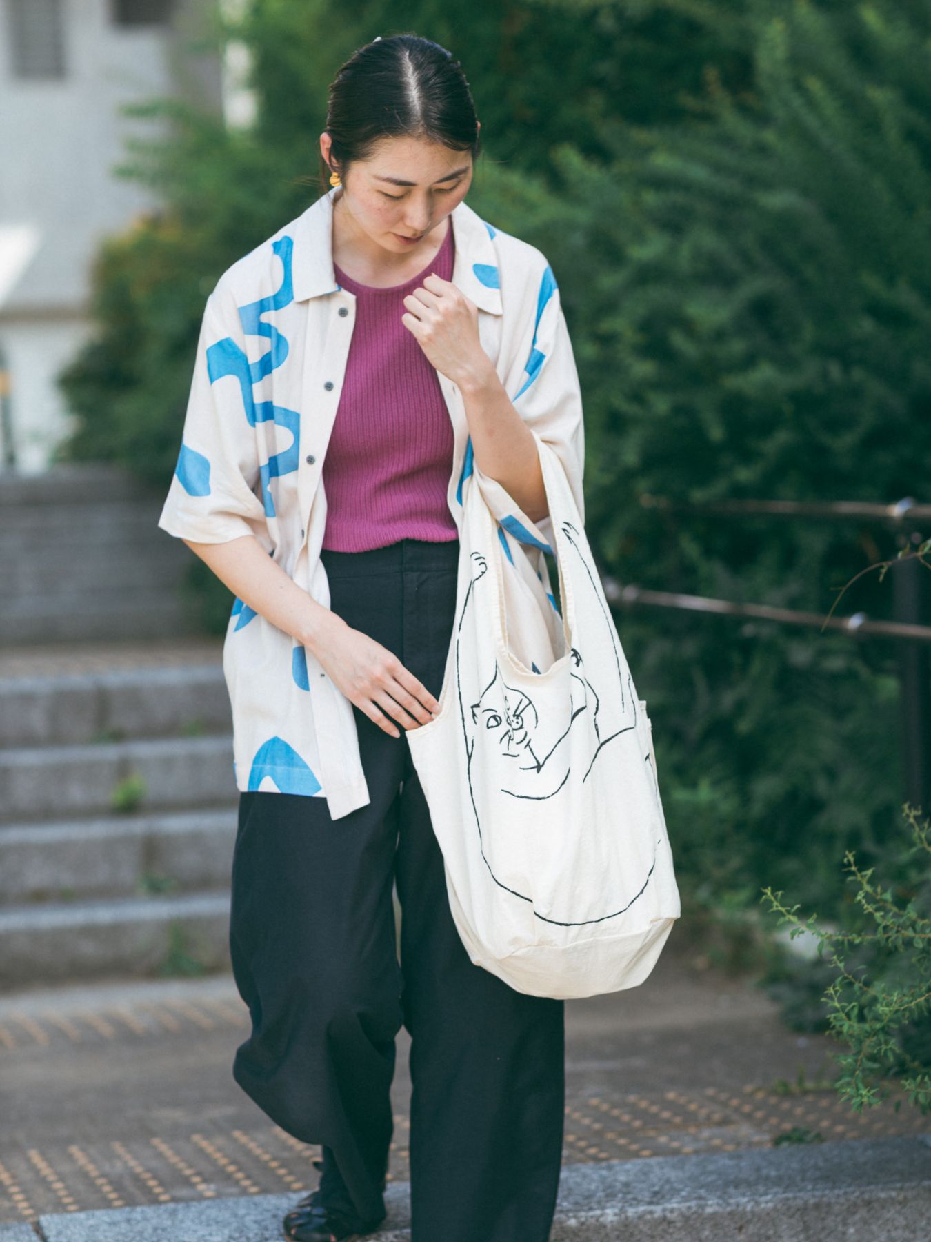 ROOTOTE ぶらさがりねこのマルシェトート