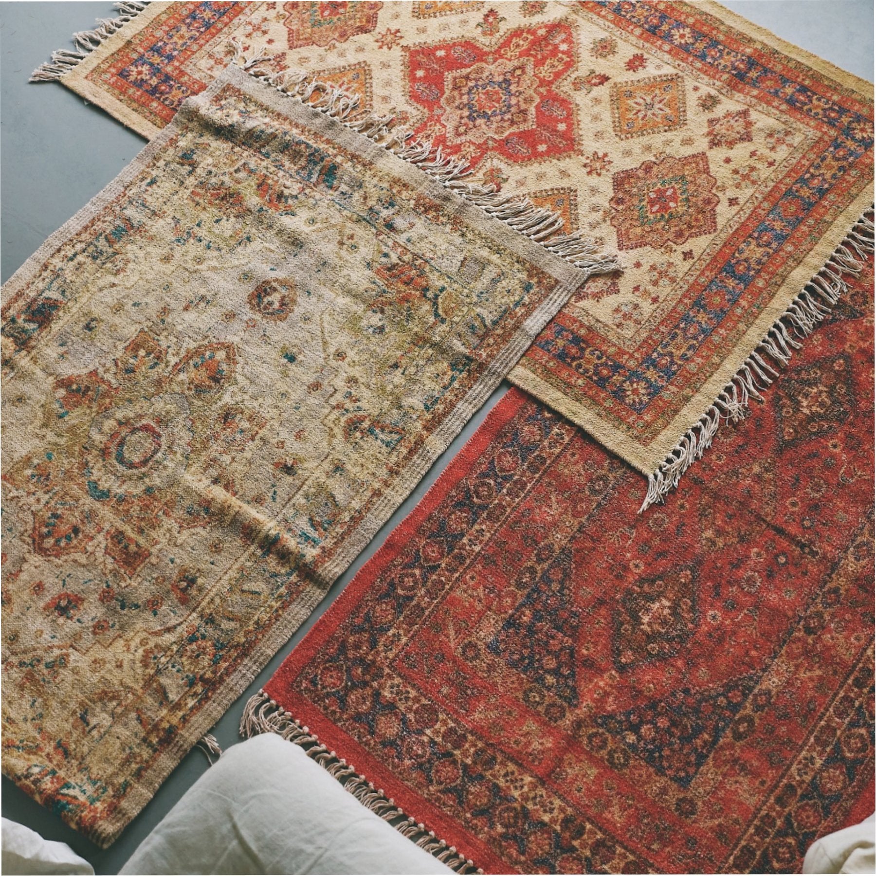 受注販売】ヴィンテージ調プリントラグ（93×147cm）｜ラグ｜オルネ ド