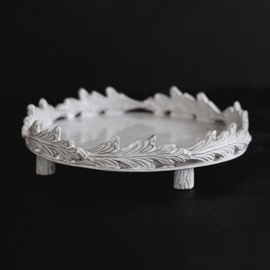 Astier de Villatte 脚付ラウンド・リーフプレート 28.5cm／Setsuko