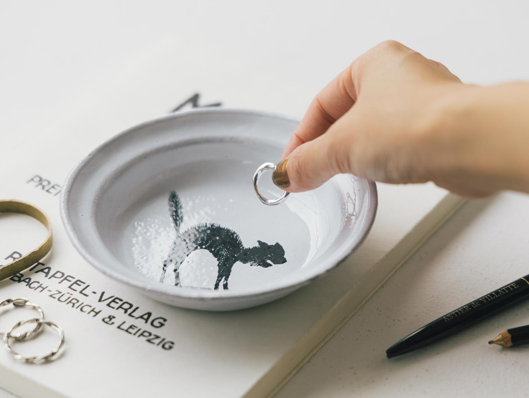 Astier de Villatte John Derian ディッシュ アーチキャット｜皿・器