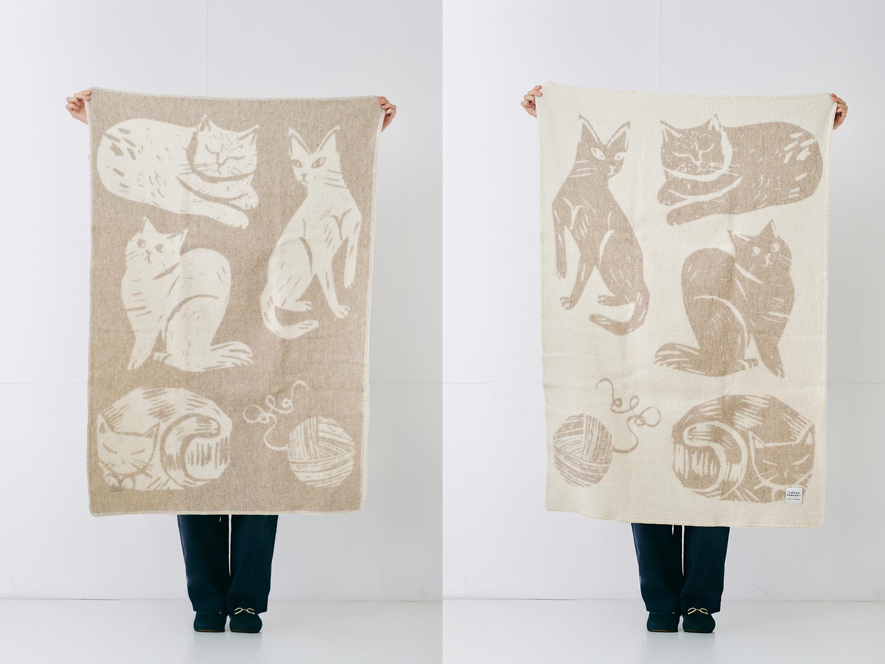 ベージュ×ホワイト