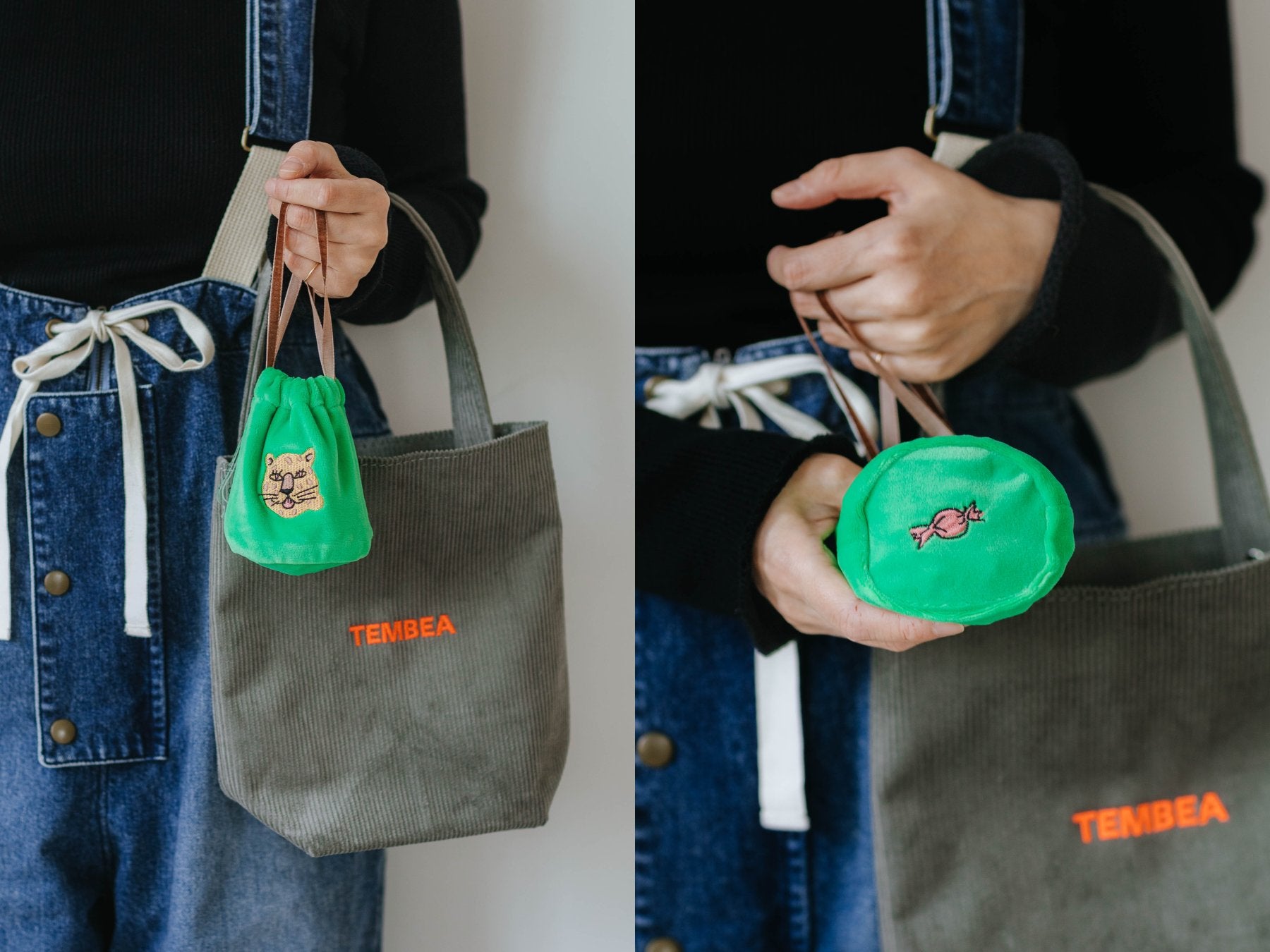 飴ちゃん巾着は、底面にイラスト付き