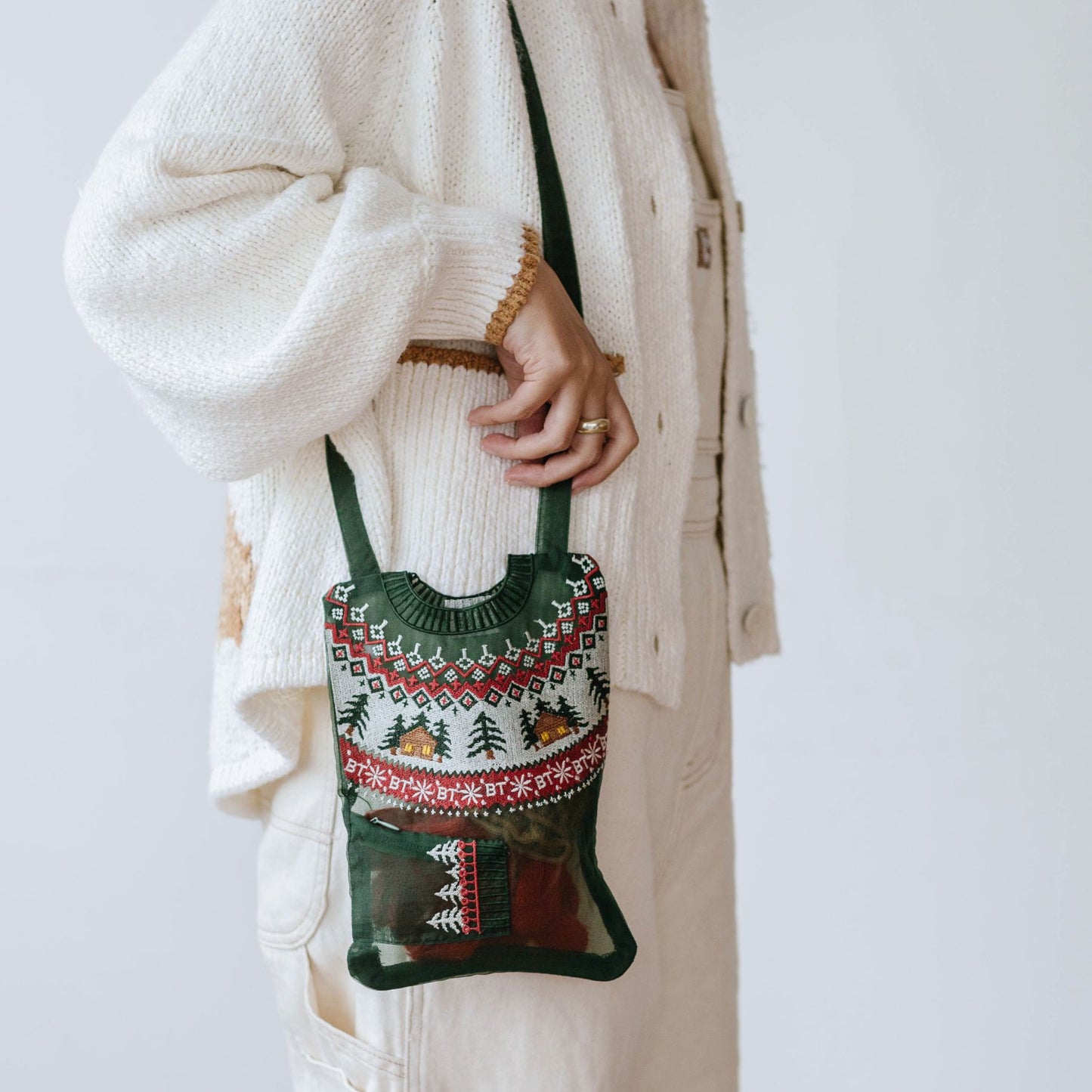 Brigitte Tanaka ミニポーチ／Pochette Pull Vert Petit