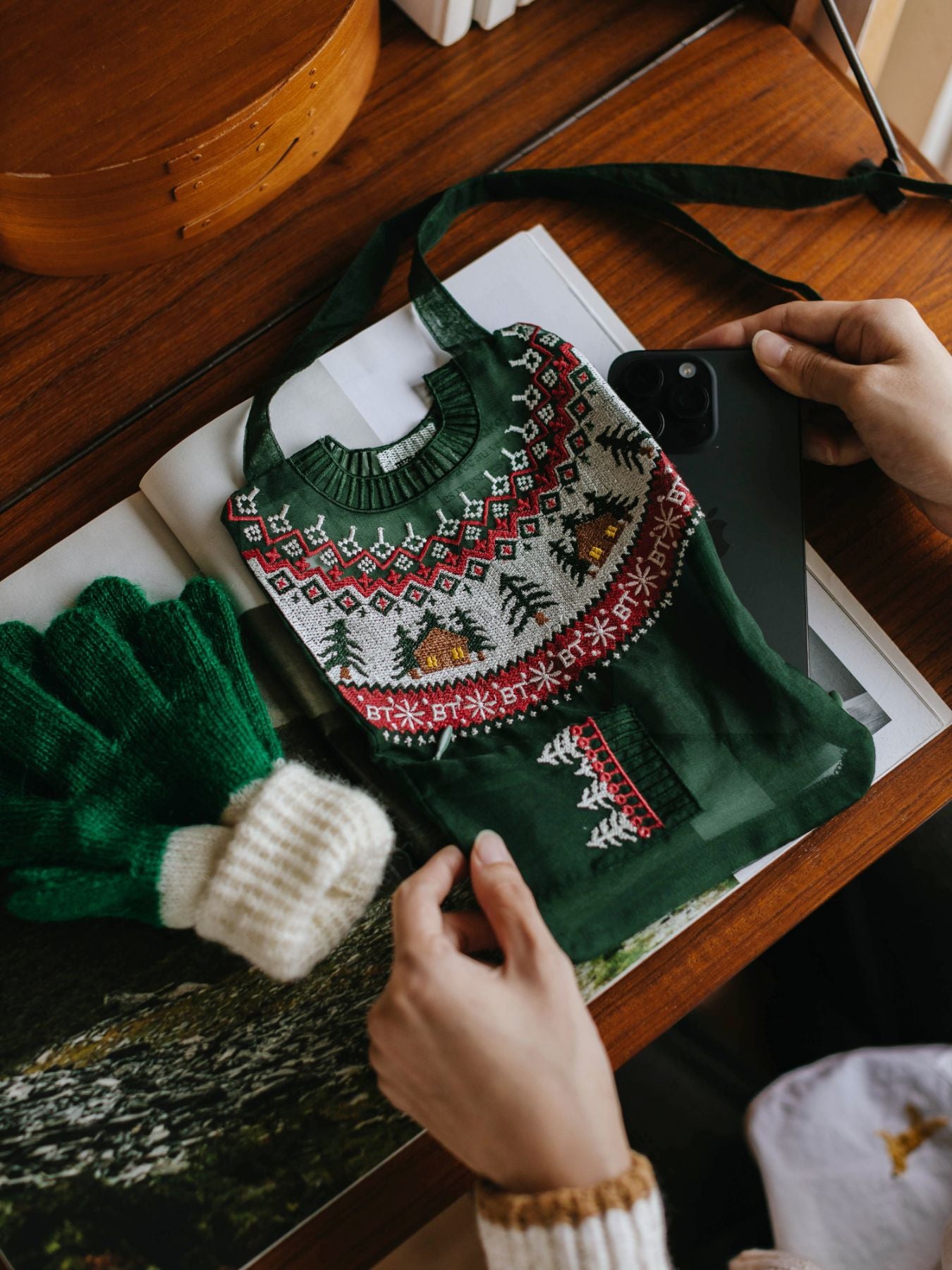 【受注販売】Brigitte Tanaka ミニポーチ／Pochette Pull Vert Petit