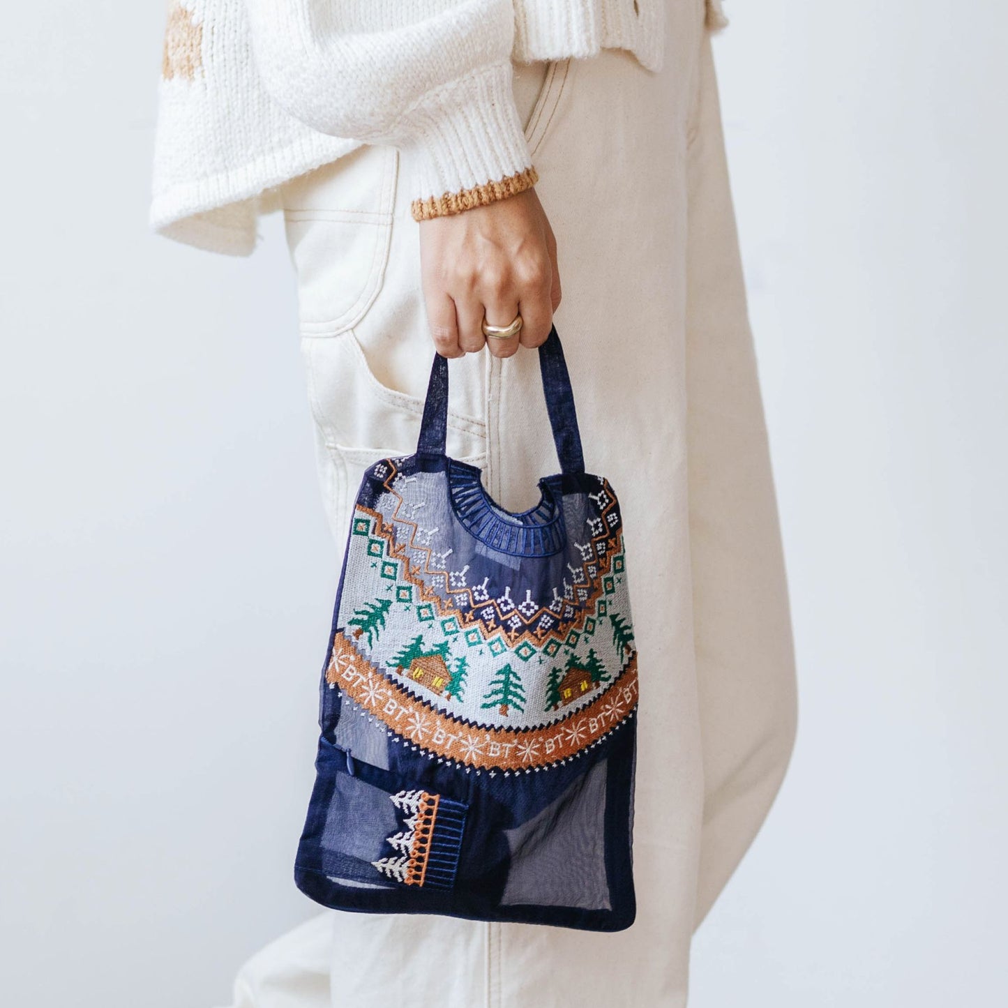 Brigitte Tanaka ミニポーチ／Pochette Grande Pull Bleu
